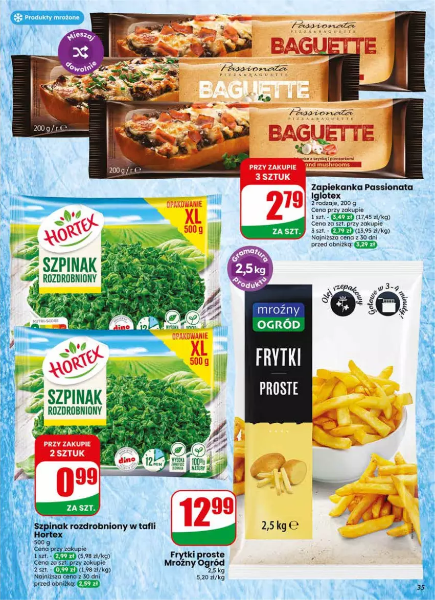 Gazetka promocyjna Dino - Gazetka 17 / 2026 - ważna 22.04 do 28.04.2026 - strona 35 - produkty: Fa, Frytki, Gra, Hortex, Mus, Ogród, Szpinak, Zapiekanka