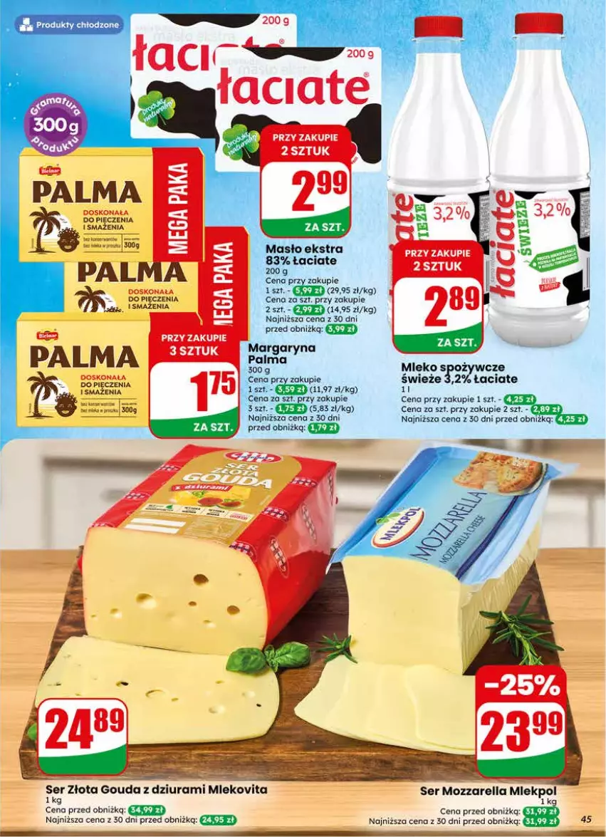 Gazetka promocyjna Dino - Gazetka 17 / 2026 - ważna 22.04 do 28.04.2026 - strona 45 - produkty: Gouda, Margaryna, Masło, Mozzarella, Palma, Piec, Ser