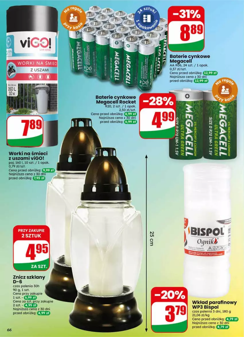 Gazetka promocyjna Dino - Gazetka 17 / 2026 - ważna 22.04 do 28.04.2026 - strona 66 - produkty: Cynk, Worki na śmiec, Worki na śmieci, Znicz