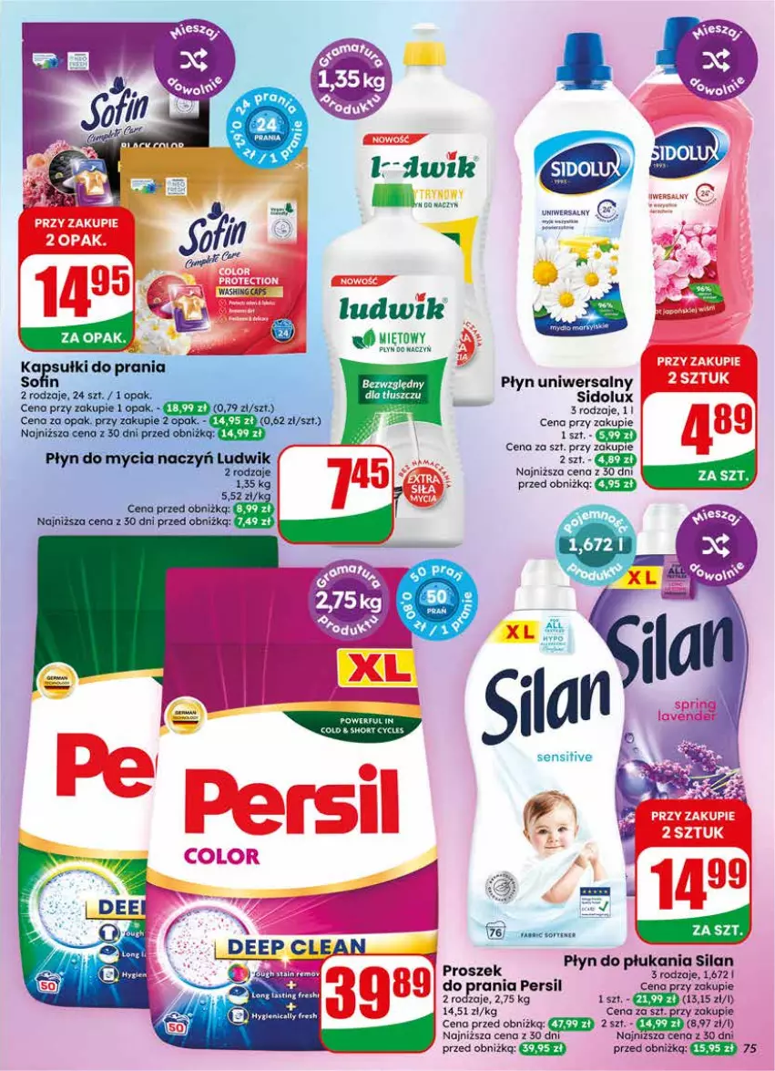 Gazetka promocyjna Dino - Gazetka 17 / 2026 - ważna 22.04 do 28.04.2026 - strona 75 - produkty: Do mycia naczyń, Ludwik, Persil, Płyn do mycia, Płyn do mycia naczyń, Sidolux, Silan