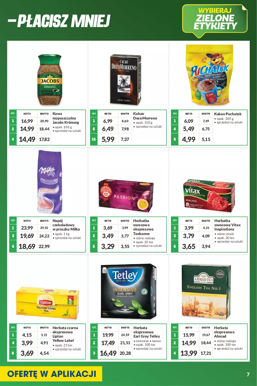 Gazetka promocyjna Makro - [Oferta specjalna] Kupuj więcej płać mniej - ważna 04.05 do 31.05.2022 - strona 7 - produkty: Earl Grey, Herbata, Herbata czarna, Jacobs, Jacobs Krönung, Kakao, Kawa, Kawa rozpuszczalna, Lipton, Milka, Napój, Teekanne, Tetley, Vitax