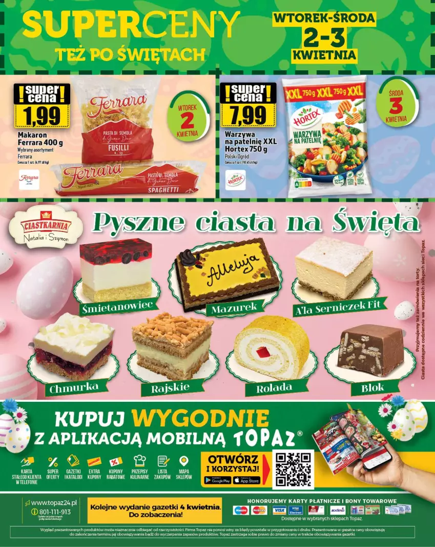 Gazetka promocyjna Topaz - Gazetka - ważna 28.03 do 03.04.2024 - strona 24 - produkty: Makaron, Mola, Ogród, Spaghetti, Top, Warzywa