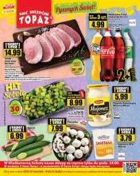 Gazetka promocyjna Topaz - Gazetka - Gazetka - ważna od 03.04 do 03.04.2024 - strona 1 - produkty: Piec, Majonez, Piątnica, Ogórek, Winiary, Coca-Cola, Schab wieprzowy, Pieczarka, Fanta, Wino, Waga, Sprite, Napój, Fa