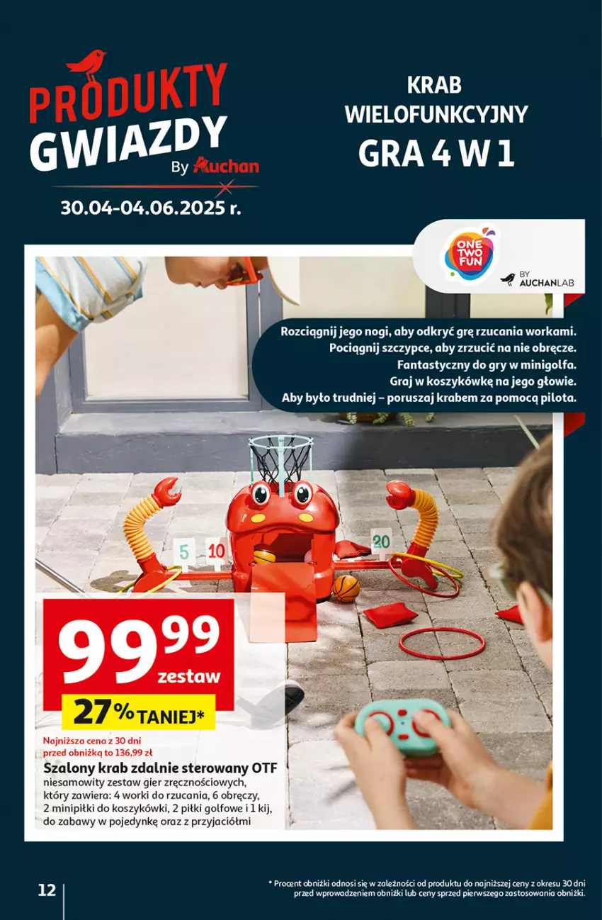 Gazetka promocyjna Auchan - Dobra Zabawa to Poważna Sprawa Hipermarket - ważna 29.05 do 04.06.2025 - strona 12 - produkty: Fa, Fanta, Gra, Gry, Kosz, Orka, Pociąg, Por, Szal, Szczypce