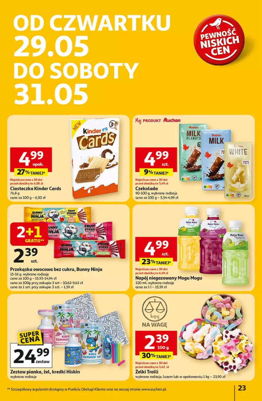 Gazetka promocyjna Auchan - Dobra Zabawa to Poważna Sprawa Hipermarket - ważna 29.05 do 04.06.2025 - strona 25 - produkty: Czekolada, Kinder, Napój, Napój niegazowany