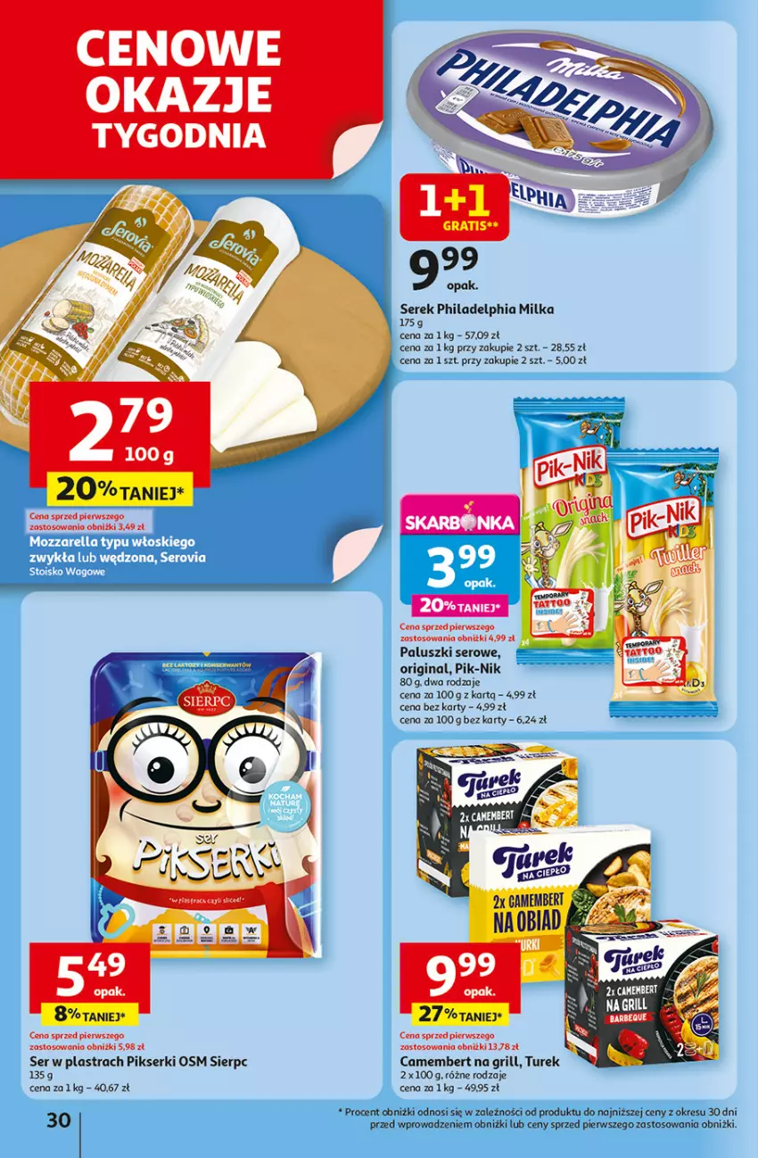 Gazetka promocyjna Auchan - Dobra Zabawa to Poważna Sprawa Hipermarket - ważna 29.05 do 04.06.2025 - strona 32 - produkty: Camembert, Gin, Grill, Milka, Philadelphia, Ser, Serek