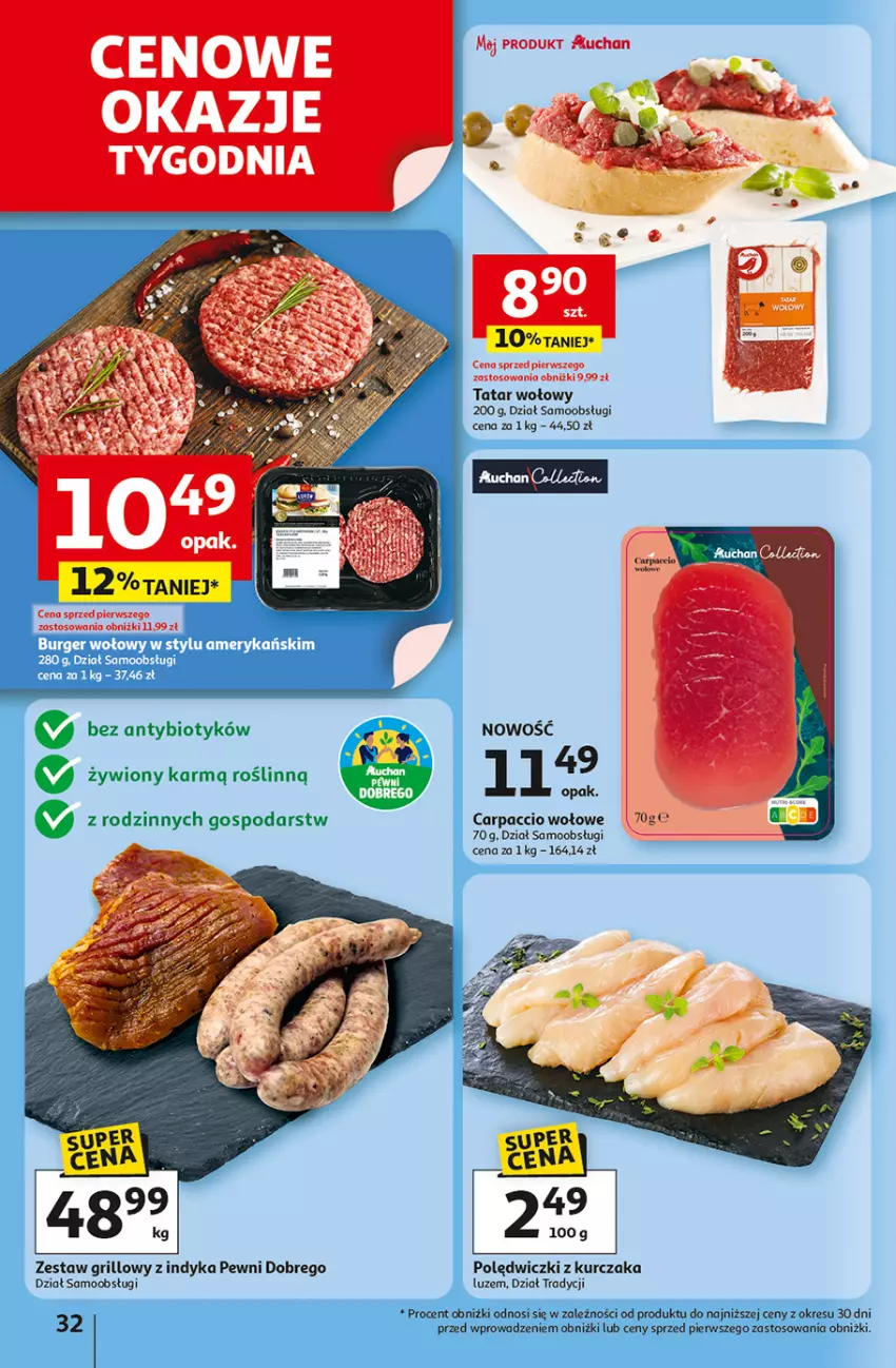 Gazetka promocyjna Auchan - Dobra Zabawa to Poważna Sprawa Hipermarket - ważna 29.05 do 04.06.2025 - strona 34 - produkty: Carpaccio, Grill, Kurczak, Polędwiczki z kurczaka, Tatar wołowy