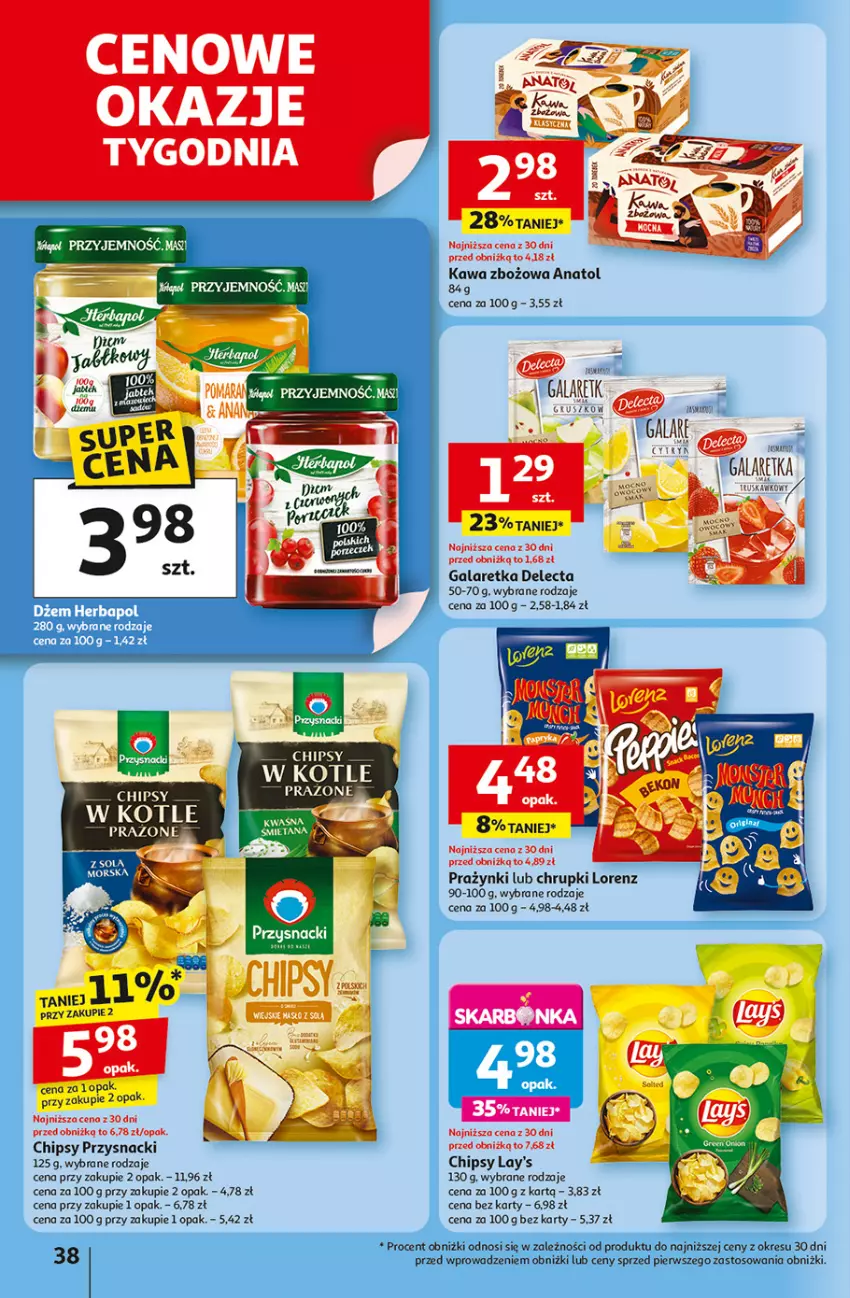 Gazetka promocyjna Auchan - Dobra Zabawa to Poważna Sprawa Hipermarket - ważna 29.05 do 04.06.2025 - strona 40 - produkty: Chipsy, Chrupki, Delecta, Gala, Galaretka, Kawa, Kawa zbożowa, Lorenz, Por, Przysnacki