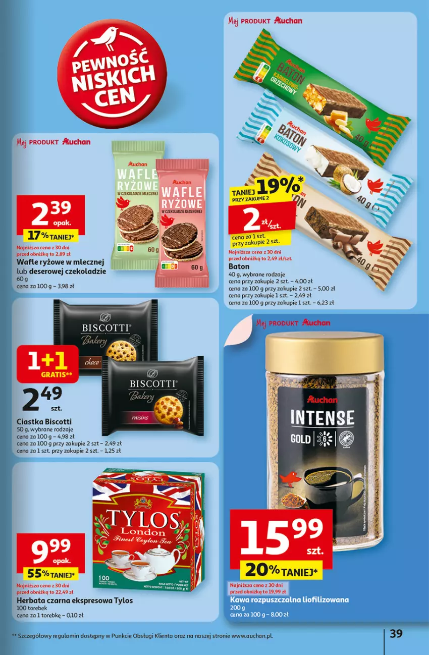 Gazetka promocyjna Auchan - Dobra Zabawa to Poważna Sprawa Hipermarket - ważna 29.05 do 04.06.2025 - strona 41 - produkty: Baton, Ciastka, Deser, Gra, Herbata, Herbata czarna, Ryż, Ser, Wafle