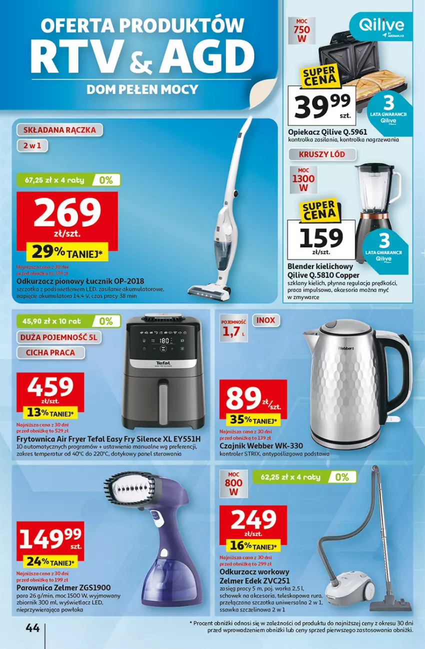 Gazetka promocyjna Auchan - Dobra Zabawa to Poważna Sprawa Hipermarket - ważna 29.05 do 04.06.2025 - strona 46 - produkty: Akumulator, Blender, Czajnik, Fa, Gra, Kontroler, Odkurzacz, Orka, Parownica, Rura, Silan, Szczotka, Tefal, Teleskop, Zelmer
