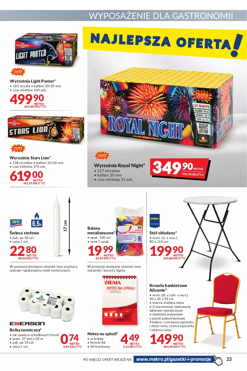 Gazetka promocyjna Makro - [Oferta promocyjna] Artykuły spożywcze i przemysłowe - ważna 27.12.2021 do 05.01.2022 - strona 23 - produkty: Balony, Krzesło, Lakier, Lion, Rama, Siedzisko, Stół, Strzałów, Tapicerka, Wyrzutnia