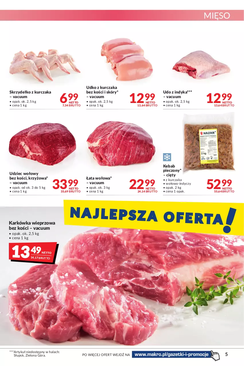 Gazetka promocyjna Makro - [Oferta promocyjna] Artykuły spożywcze i przemysłowe - ważna 27.12.2021 do 05.01.2022 - strona 5 - produkty: Karkówka wieprzowa, Kebab, Kurczak, Mięso, Piec, Udziec wołowy