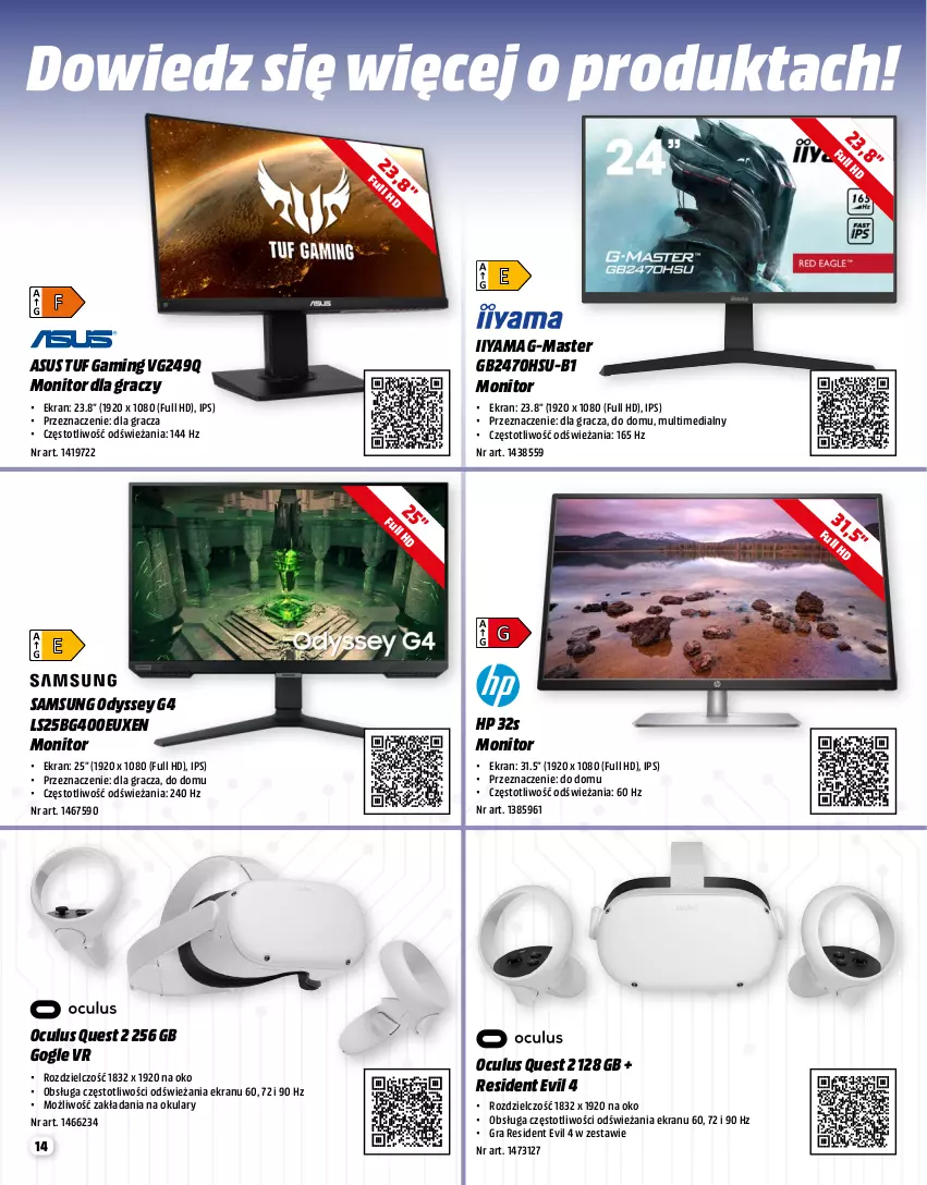 Gazetka promocyjna Media Markt - Gazetka Media Markt - ważna 01.05 do 31.05.2023 - strona 14 - produkty: Asus, Gra, HP, Iiyama, Intel, Monitor, Samsung