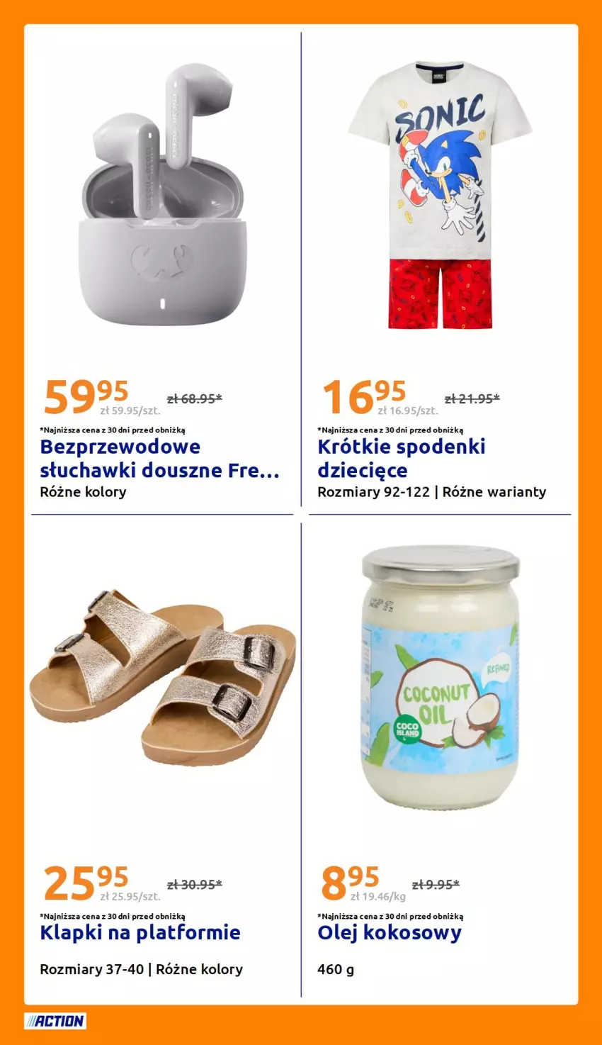 Gazetka promocyjna Action - Gazetka tydzień 27 2026 - ważna 01.07 do 07.07.2026 - strona 19 - produkty: Dzieci, Klapki, Kokos, Olej, Olej kokosowy, Słuchawki