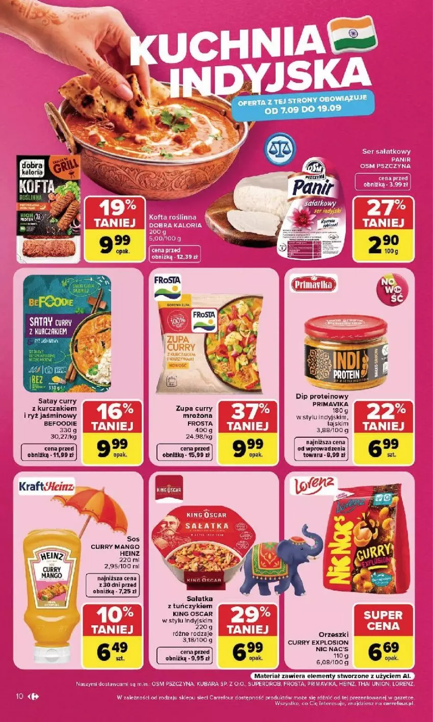 Gazetka promocyjna Carrefour - Gazetka Carrefour, Market w SUMIE najlpeszy, od poniedziałku - ważna 07.09 do 12.09.2026 - strona 12 - produkty: Fa, Frosta, Gra, Heinz, Kurczak, Laur, Lorenz, Mango, Prima, Primavika, Ryż, Sałat, Sałatka, Ser, Sok, Sos, Tuńczyk, Zupa