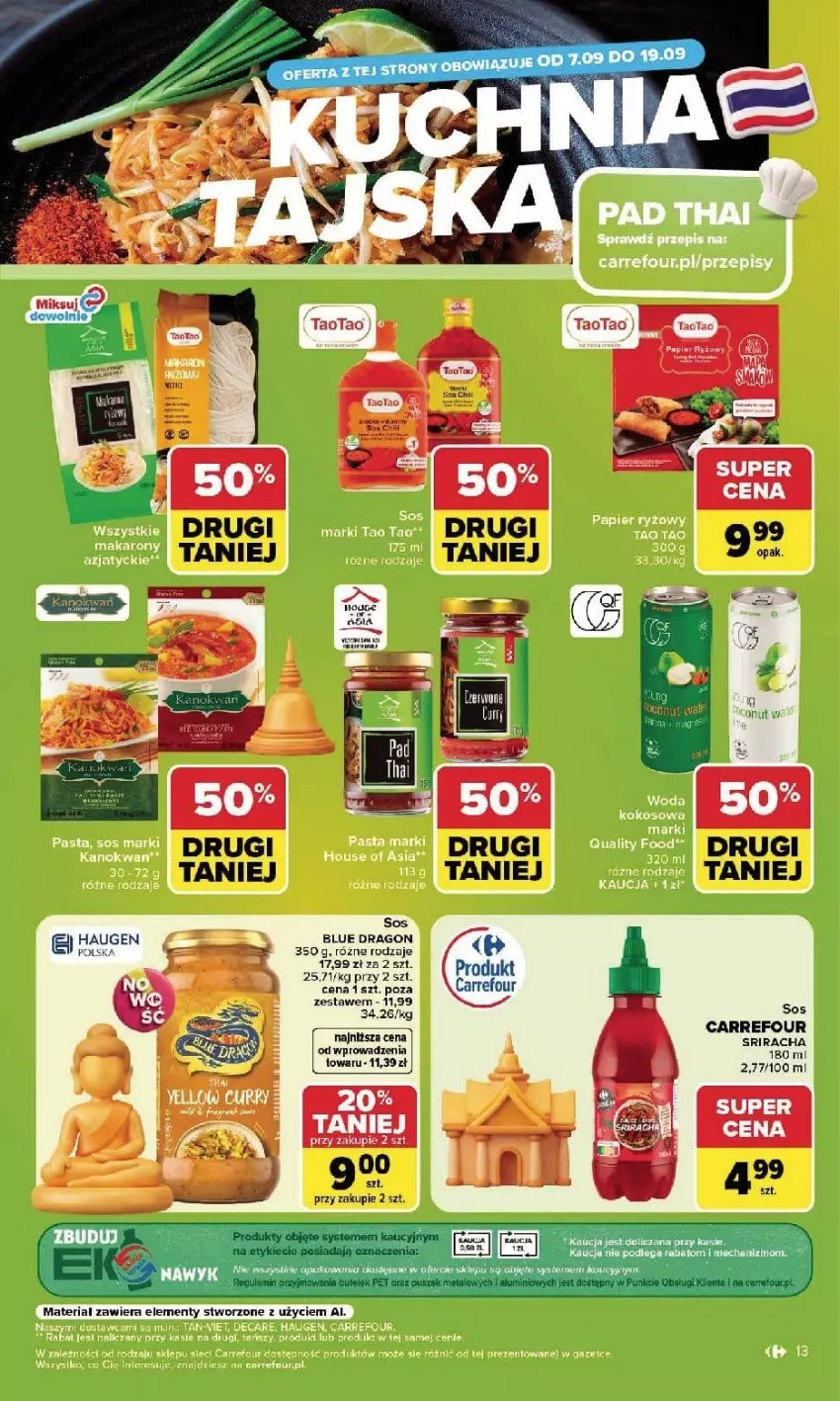 Gazetka promocyjna Carrefour - Gazetka Carrefour, Market w SUMIE najlpeszy, od poniedziałku - ważna 07.09 do 12.09.2026 - strona 15 - produkty: Fa, House of Asia, Makaron, Papier, Papier ryżowy, Ryż, Sos, TaoTao, Woda