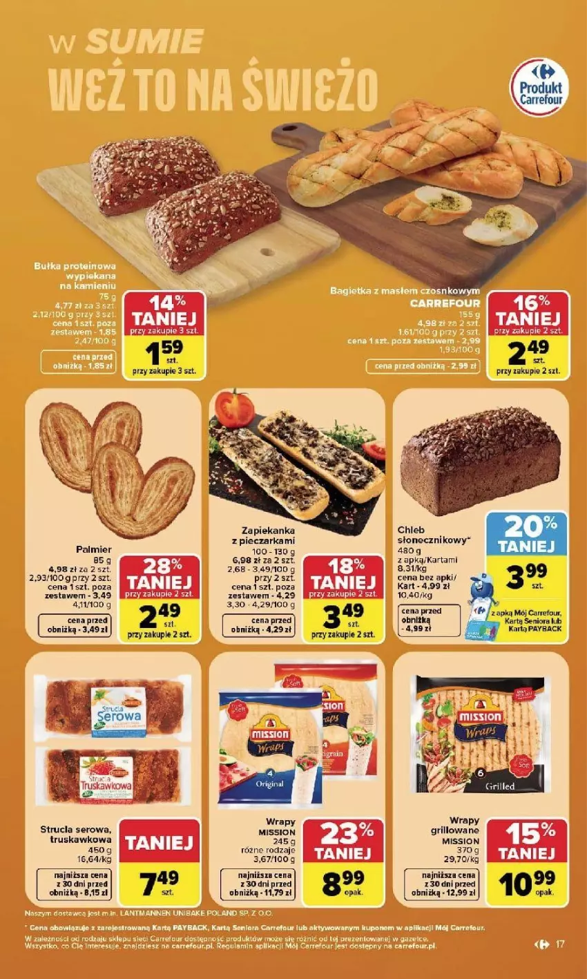 Gazetka promocyjna Carrefour - Gazetka Carrefour, Market w SUMIE najlpeszy, od poniedziałku - ważna 07.09 do 12.09.2026 - strona 19 - produkty: Chleb, Grill, Piec, Pieczarka, Ser, Zapiekanka