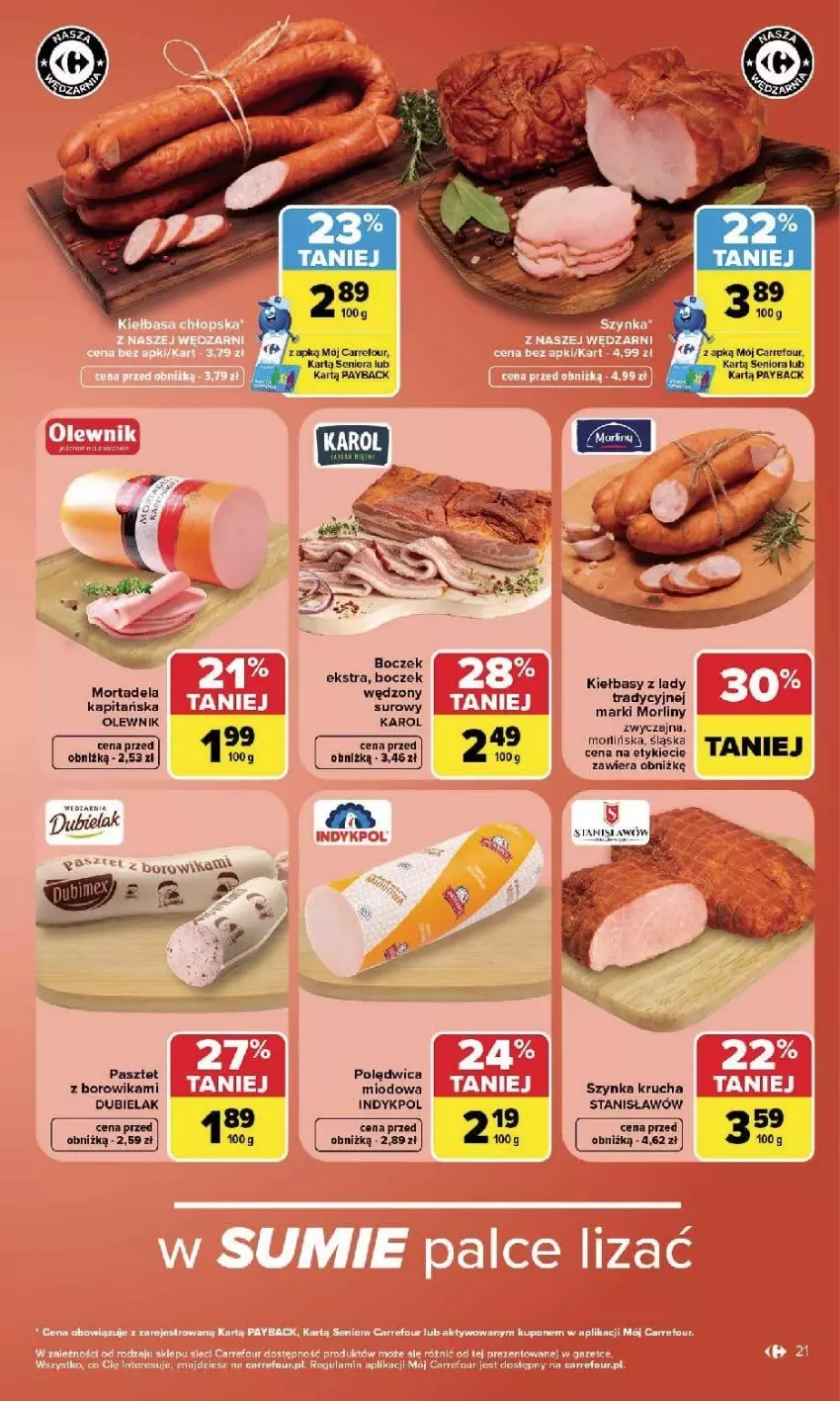 Gazetka promocyjna Carrefour - Gazetka Carrefour, Market w SUMIE najlpeszy, od poniedziałku - ważna 07.09 do 12.09.2026 - strona 23 - produkty: Boczek, Fa, Morliny, Olewnik, Pasztet, Szynka