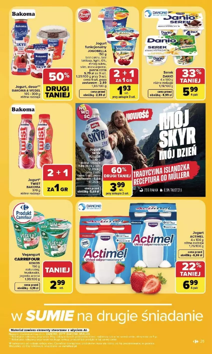 Gazetka promocyjna Carrefour - Gazetka Carrefour, Market w SUMIE najlpeszy, od poniedziałku - ważna 07.09 do 12.09.2026 - strona 27 - produkty: Actimel, Aronia, Bakoma, Bell, Bella, Danio, Danone, Gra, Jogobella, Jogurt, Kokos, Mascarpone, Panna cotta, Ser, Serek