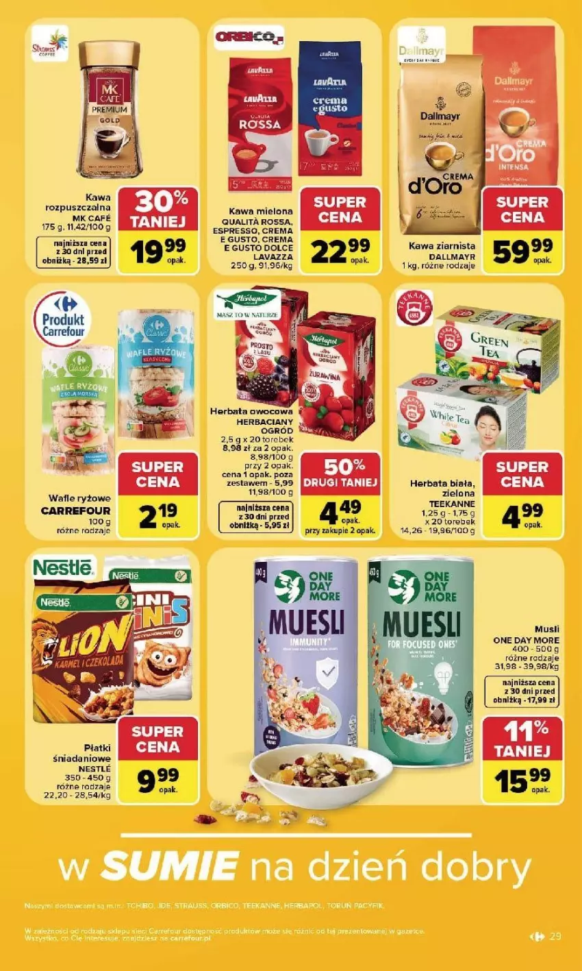 Gazetka promocyjna Carrefour - Gazetka Carrefour, Market w SUMIE najlpeszy, od poniedziałku - ważna 07.09 do 12.09.2026 - strona 31 - produkty: Dallmayr, Danio, Herbaciany ogrod, Herbata, Herbata owocowa, Kawa, Kawa mielona, Kawa ziarnista, Lavazza, Mus, Ryż, Wafle