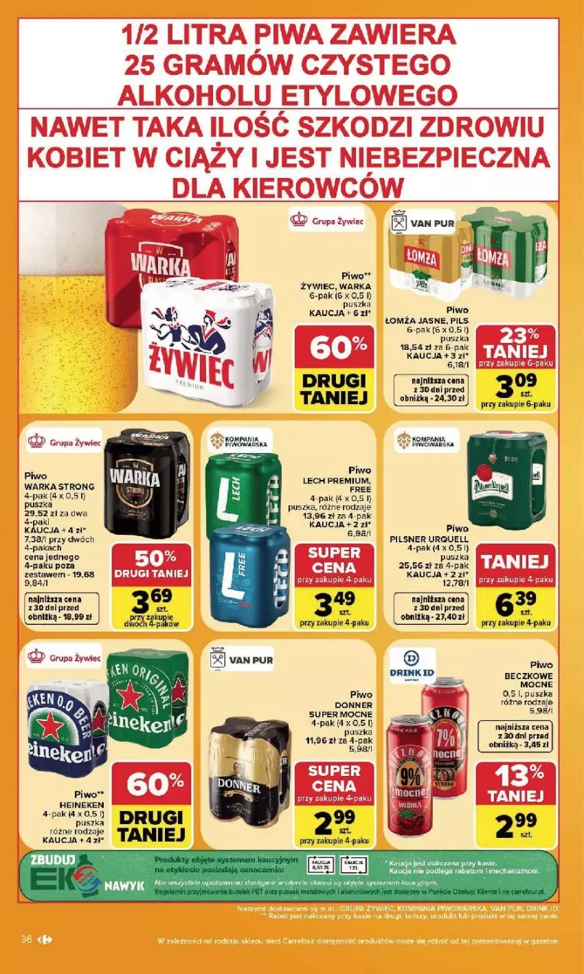Gazetka promocyjna Carrefour - Gazetka Carrefour, Market w SUMIE najlpeszy, od poniedziałku - ważna 07.09 do 12.09.2026 - strona 38 - produkty: Fa, Gra, Heineken, Lech Premium, Piec, Piwa, Piwo, Warka
