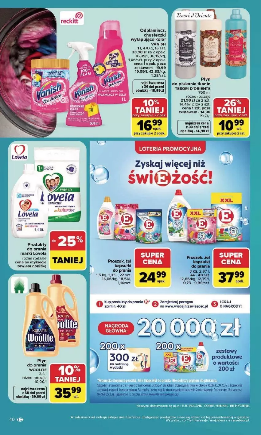 Gazetka promocyjna Carrefour - Gazetka Carrefour, Market w SUMIE najlpeszy, od poniedziałku - ważna 07.09 do 12.09.2026 - strona 42 - produkty: Chusteczki, Fa, Gra, Kapsułki do prania, Lovela, Mola, Odplamiacz