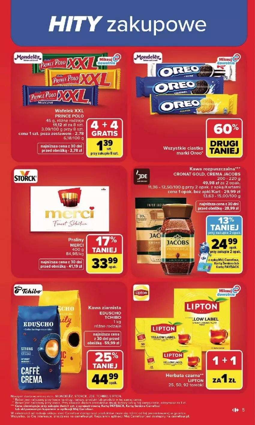 Gazetka promocyjna Carrefour - Gazetka Carrefour, Market w SUMIE najlpeszy, od poniedziałku - ważna 07.09 do 12.09.2026 - strona 7 - produkty: Ciastka, Kawa, Kawa rozpuszczalna, Kawa ziarnista, Lipton, Merci, Oreo, Praliny, Tchibo