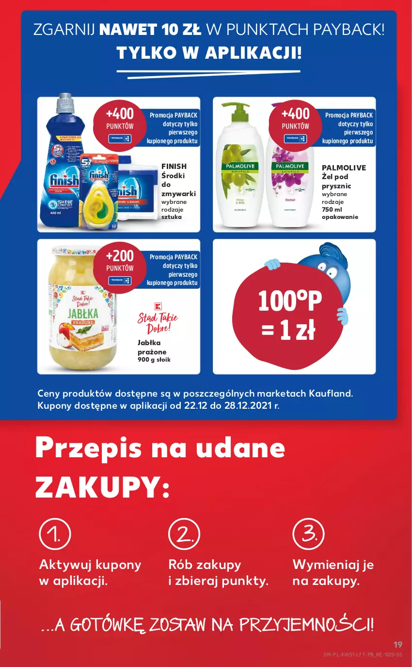 Gazetka promocyjna Kaufland - OFERTA TYGODNIA - ważna 22.12 do 28.12.2021 - strona 19 - produkty: Finish, Jabłka, Jabłka prażone, Palmolive, Zmywarki