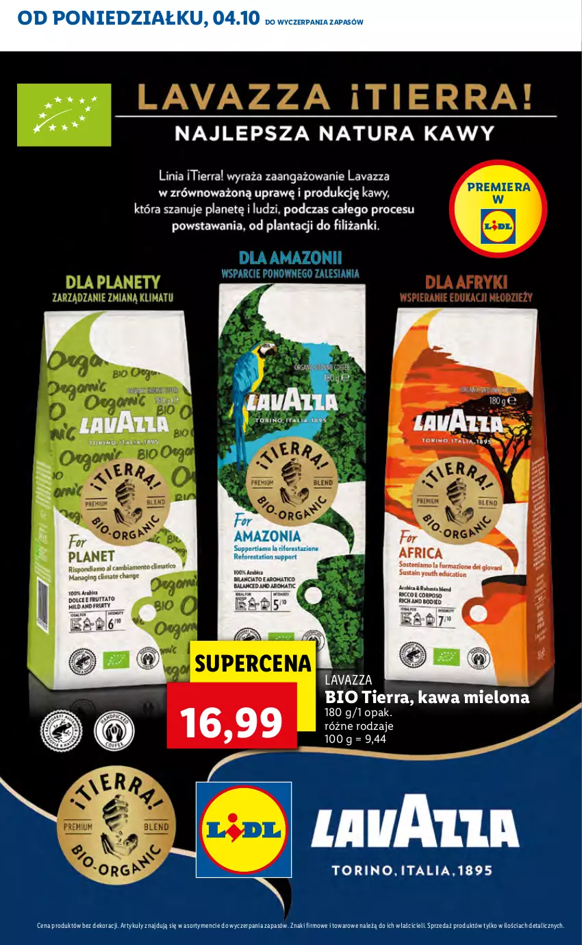 Gazetka promocyjna Lidl - KATALOG Z OFERTĄ BIO - ważna 04.10 do 07.10.2021 - strona 22 - produkty: Kawa, Kawa mielona, Lavazza