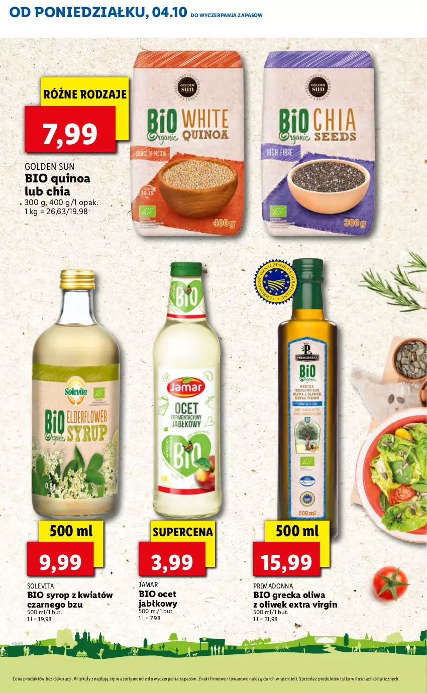 Gazetka promocyjna Lidl - KATALOG Z OFERTĄ BIO - ważna 04.10 do 07.10.2021 - strona 7 - produkty: Chia, Gin, Ocet, Oliwa z oliwek, Prima, Quinoa, Syrop