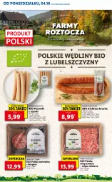 Gazetka promocyjna Lidl - KATALOG Z OFERTĄ BIO - Gazetka - ważna od 07.10 do 07.10.2021 - strona 10 - produkty: Mięso mielone, Parówki, Parówki z szynki, Wieprzowina, Kiełbasa krucha, Burger, Wołowina, Kiełbasa, Mięso, Fa