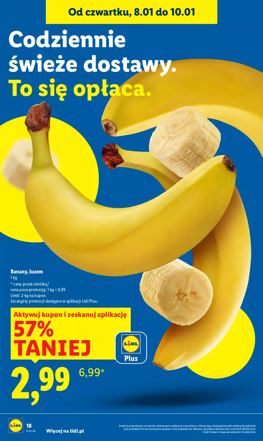 Gazetka promocyjna Lidl - GAZETKA - ważna 08.01 do 10.01.2026 - strona 18 - produkty: Banany