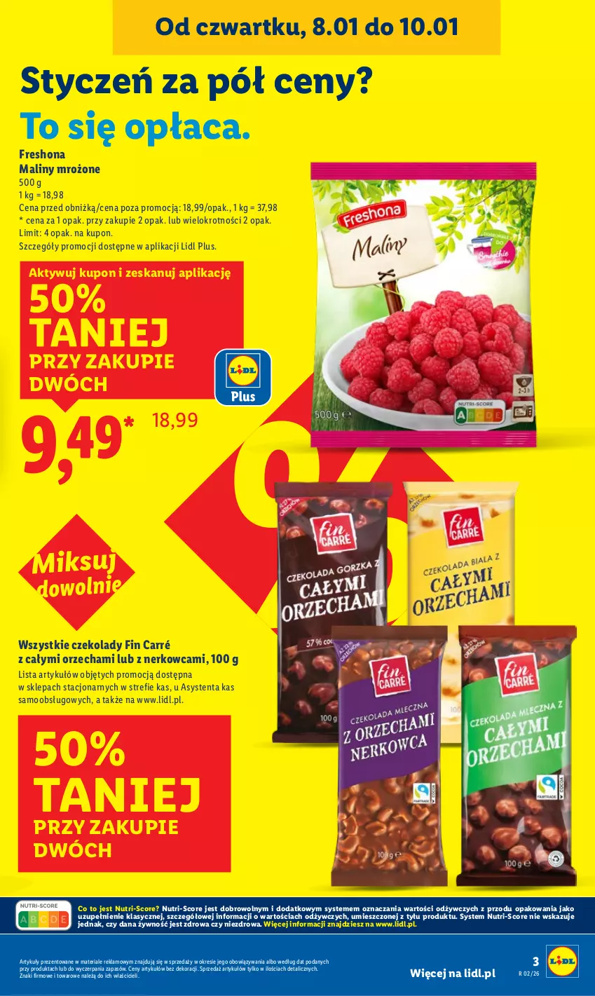 Gazetka promocyjna Lidl - GAZETKA - ważna 08.01 do 10.01.2026 - strona 3 - produkty: Maliny