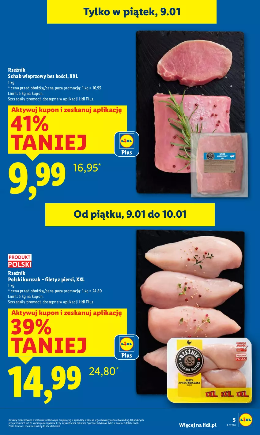 Gazetka promocyjna Lidl - GAZETKA - ważna 08.01 do 10.01.2026 - strona 5 - produkty: Anew, Kurczak, Schab wieprzowy