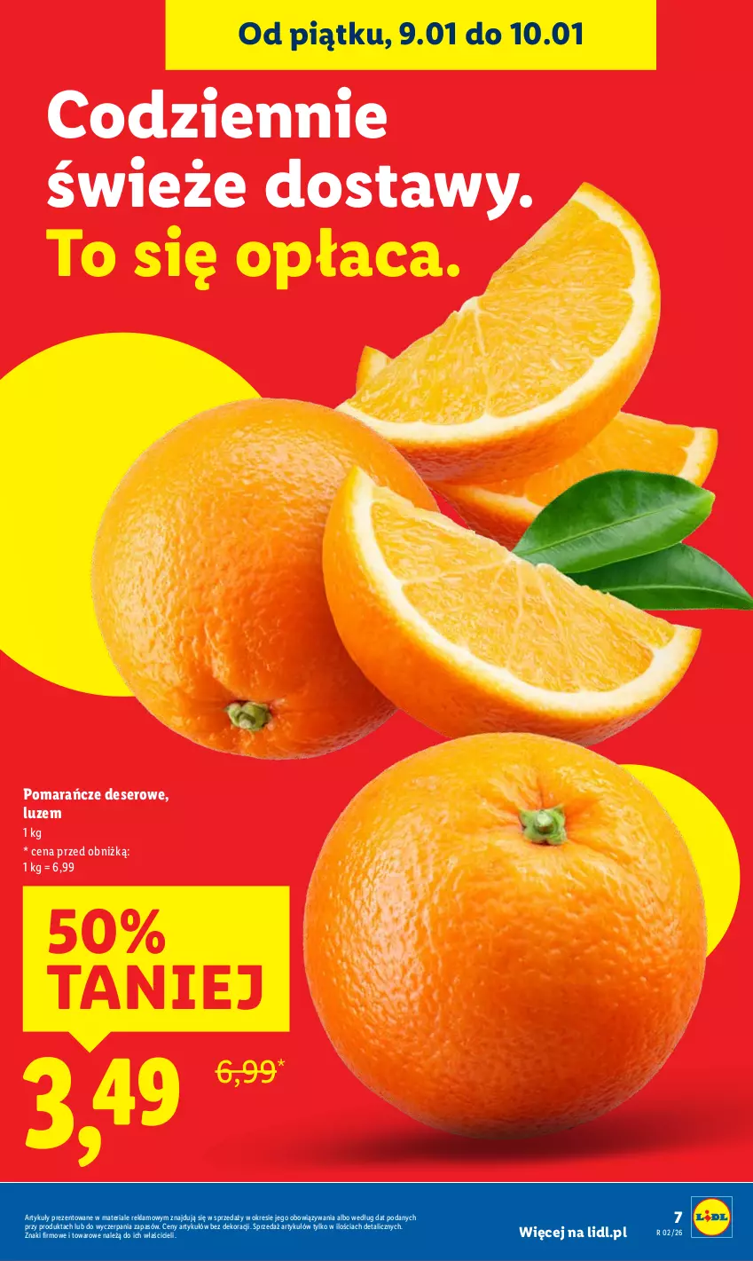 Gazetka promocyjna Lidl - GAZETKA - ważna 08.01 do 10.01.2026 - strona 7 - produkty: Deser, Pomarańcze, Ser