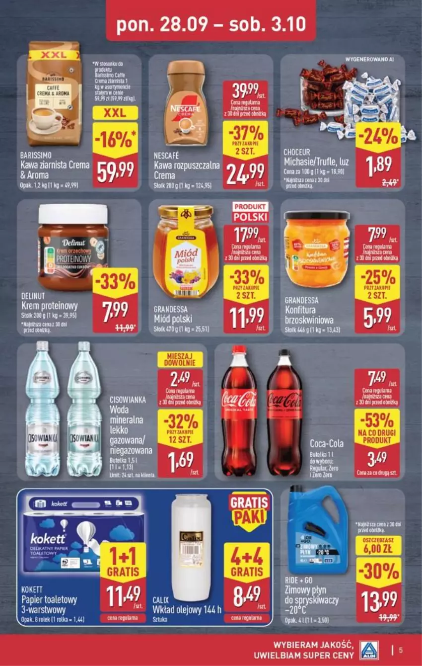 Gazetka promocyjna Aldi - Oferta weekendowa - ważna 01.10 do 03.10.2026 - strona 5 - produkty: Coca-Cola, Gra, Kawa, Kawa ziarnista, Papier, Papier toaletowy