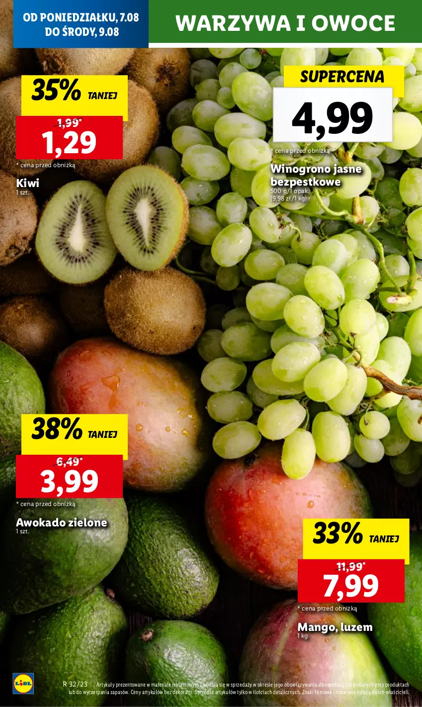 Gazetka promocyjna Lidl - od Poniedziałku - ważna 07.08 do 12.08.2023 - strona 28 - produkty: Kiwi, Mango, Owoce, Warzywa, Warzywa i owoce, Wino