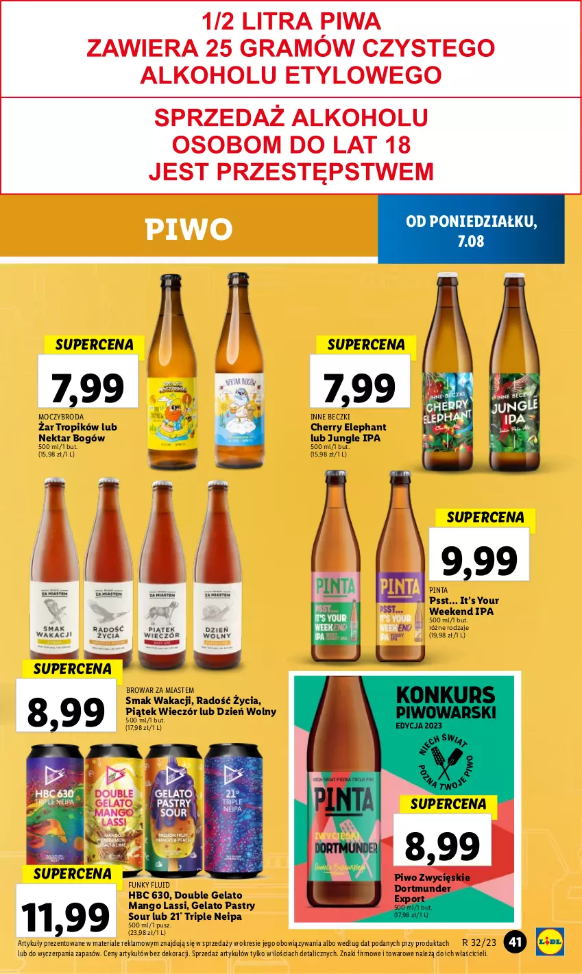 Gazetka promocyjna Lidl - od Poniedziałku - ważna 07.08 do 12.08.2023 - strona 59 - produkty: Mango, Nektar, Piwo, Por