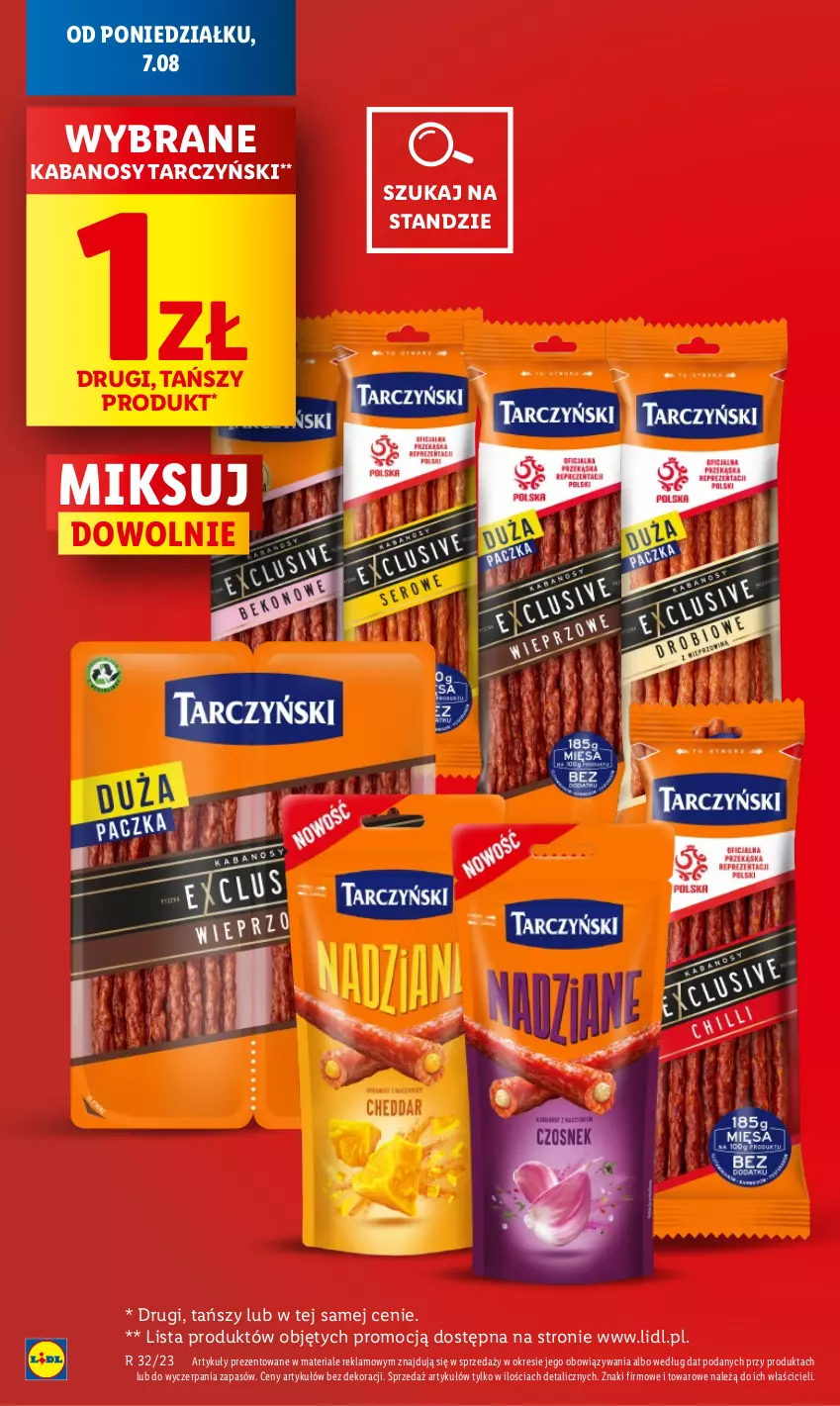 Gazetka promocyjna Lidl - od Poniedziałku - ważna 07.08 do 12.08.2023 - strona 8 - produkty: Kabanos, Tarczyński