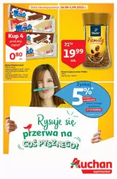 Gazetka promocyjna Auchan - Rysuje się przerwa na coś pysznego Supermarkety - Gazetka - ważna od 01.09 do 01.09.2021 - strona 1 - produkty: Tchibo, Kawa rozpuszczalna, Kawa, Baton, Monte