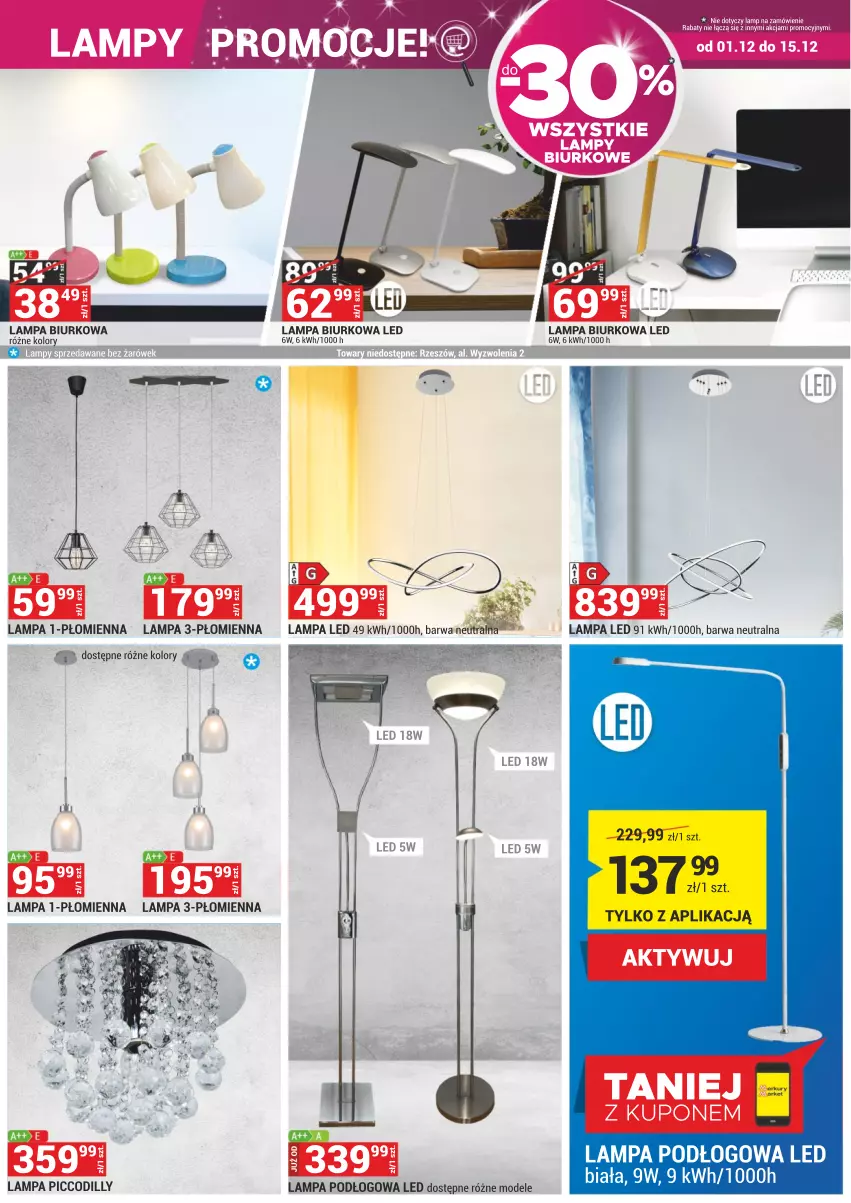 Gazetka promocyjna Merkury Market - ważna 01.12 do 31.12.2021 - strona 10 - produkty: Biurko, Lampa, Lampa biurkowa, Lampa podłogowa