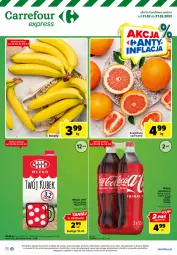 Gazetka promocyjna Carrefour - Gazetka Express - Gazetka - ważna od 27.02 do 27.02.2023 - strona 1 - produkty: Gin, Kosz, Coca-Cola, Mlekovita, Napój gazowany, Fanta, Kubek, Sprite, Napój, Grejpfrut, Mleko, Fa