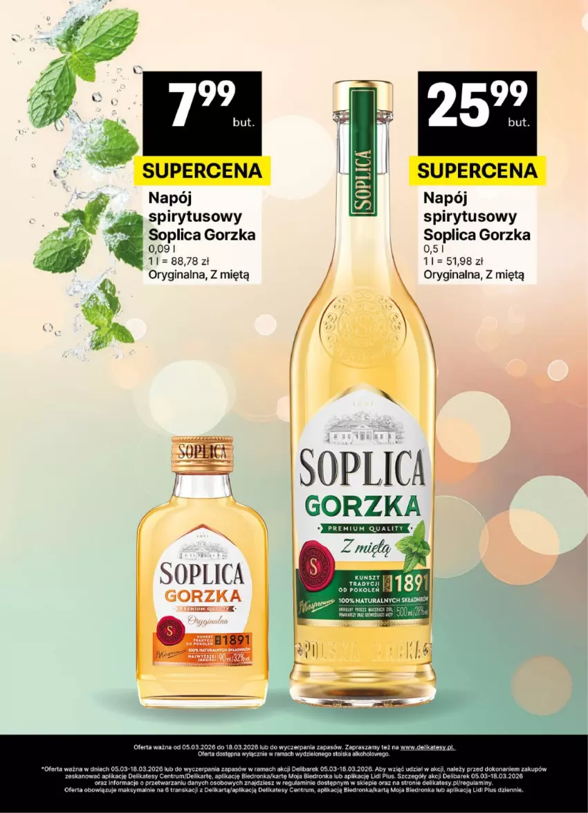 Gazetka promocyjna Delikatesy Centrum - Delibarek DC10-DC11 - ważna 05.03 do 18.03.2026 - strona 14 - produkty: Gin, Napój, Rama, Rum, Soplica, Tran