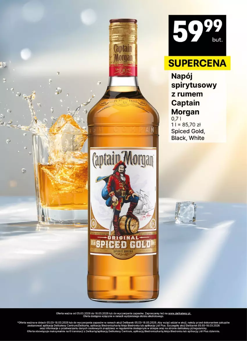 Gazetka promocyjna Delikatesy Centrum - Delibarek DC10-DC11 - ważna 05.03 do 18.03.2026 - strona 23 - produkty: Captain Morgan, Lack, Napój, Rama, Rum, Tran