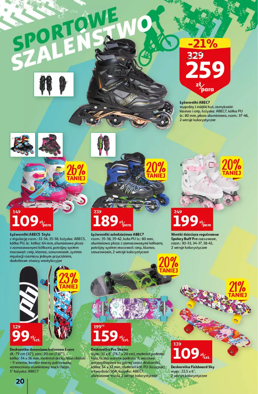 Gazetka promocyjna Auchan - Zadbaj o piękny ogród Hipermarkety - ważna 12.05 do 21.05.2022 - strona 20 - produkty: Deskorolka, Dzieci, Rolki, Wrotki