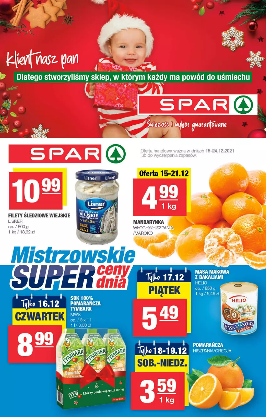 Gazetka promocyjna Spar - Spar - ważna 12.12 do 22.12.2021 - strona 1 - produkty: Lisner, Sok