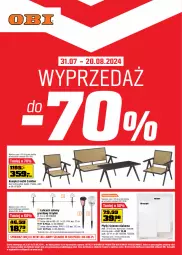 Gazetka promocyjna Obi - Wyprzedaż do -70% - Gazetka - ważna od 20.08 do 20.08.2024 - strona 1 - produkty: Stolik, Fotel, Grunt, Lampa