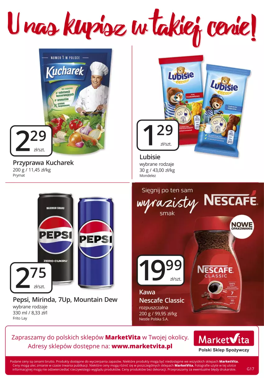 Gazetka promocyjna Market Vita - Gazetka – Marketvita - ważna 05.09 do 14.09.2024 - strona 8 - produkty: 7up, Kawa, Kucharek, Lubisie, Mirinda, Pepsi, Prymat