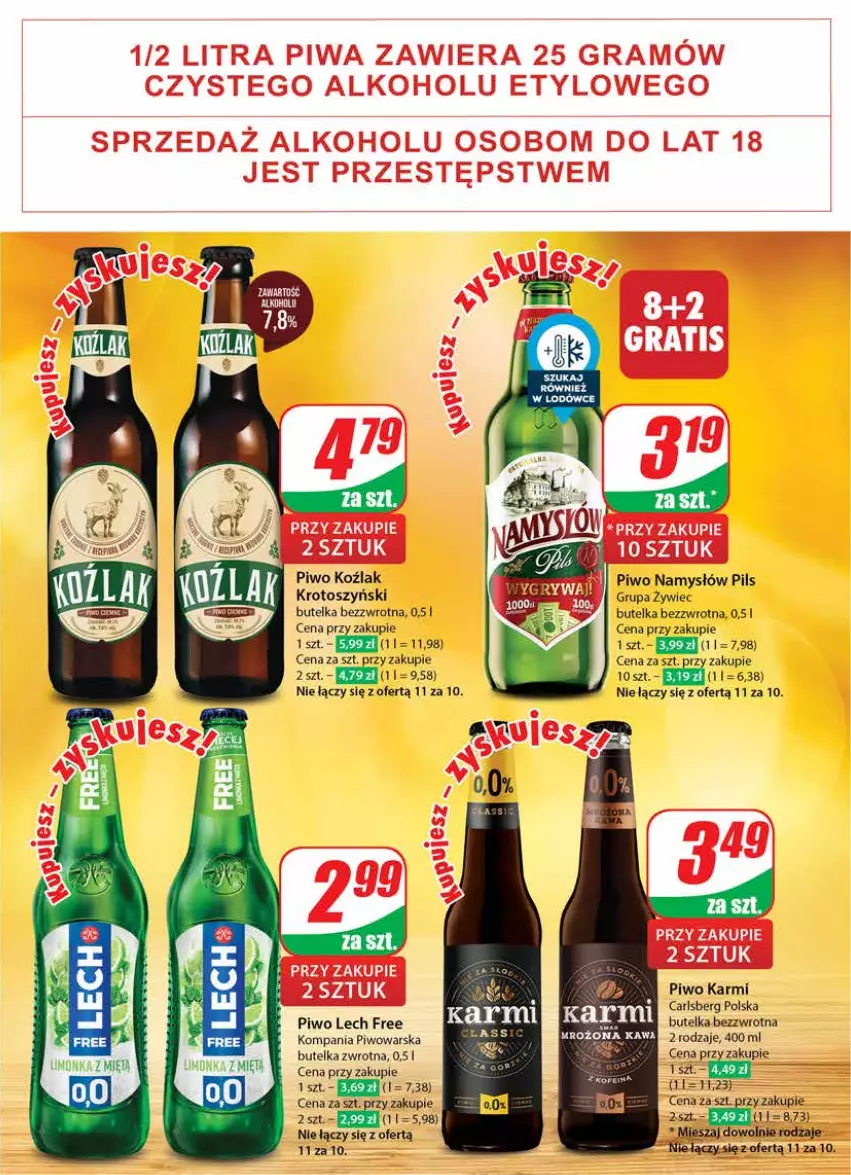 Gazetka promocyjna Dino - Gazetka 31 / 2024 - ważna 31.07 do 06.08.2024 - strona 45 - produkty: Carlsberg, Karmi, Kawa, Namysłów, Piwo