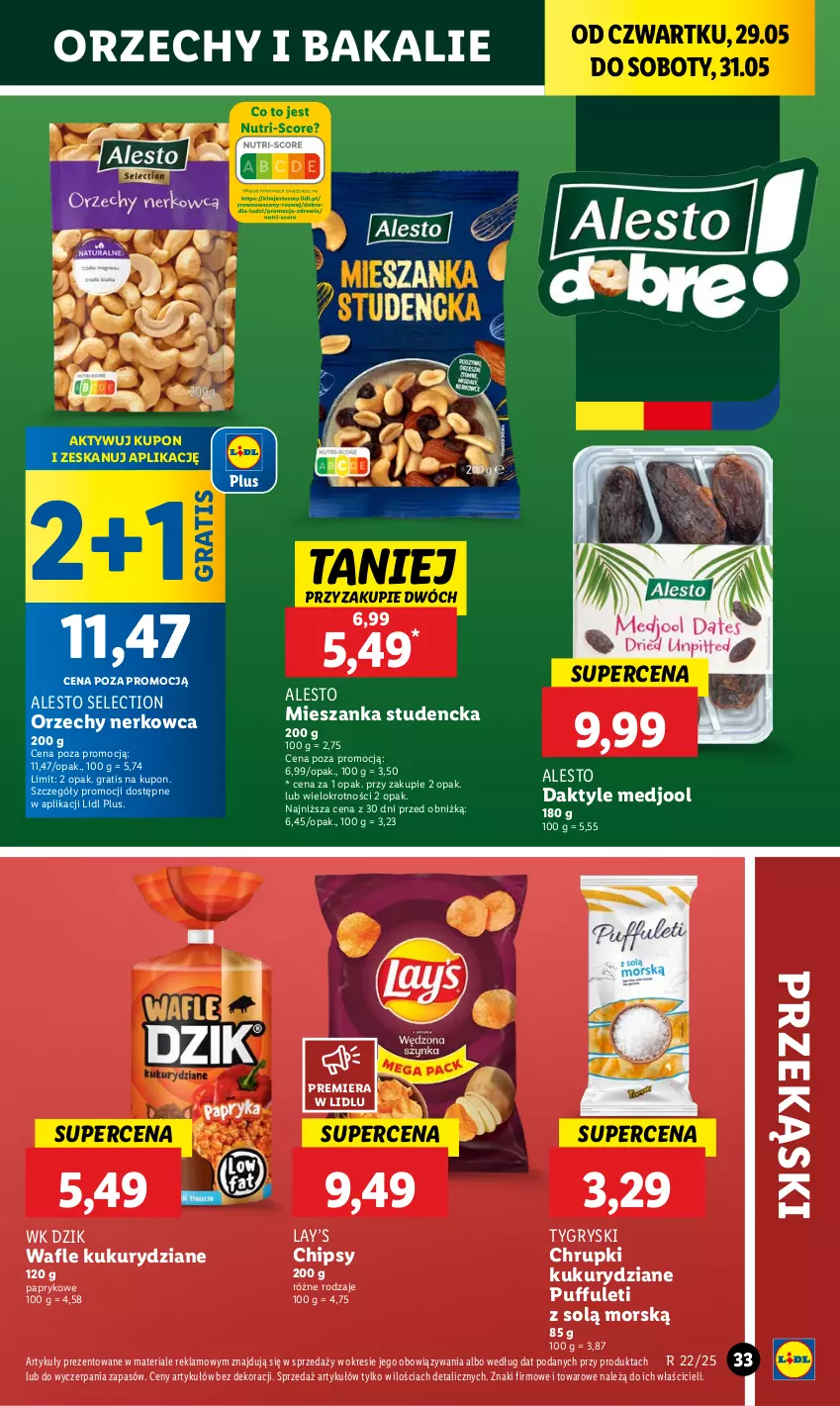 Gazetka promocyjna Lidl - GAZETKA - ważna 29.05 do 31.05.2025 - strona 41 - produkty: Chipsy, Chrupki, Daktyle, Gra, Gry, Lay’s, Mieszanka studencka, Puf, Wafle